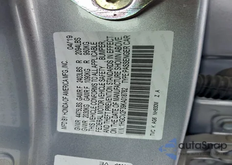 2019 Honda Accord Sport from USA, damaged, VIN 1HGCV2F39KA018782